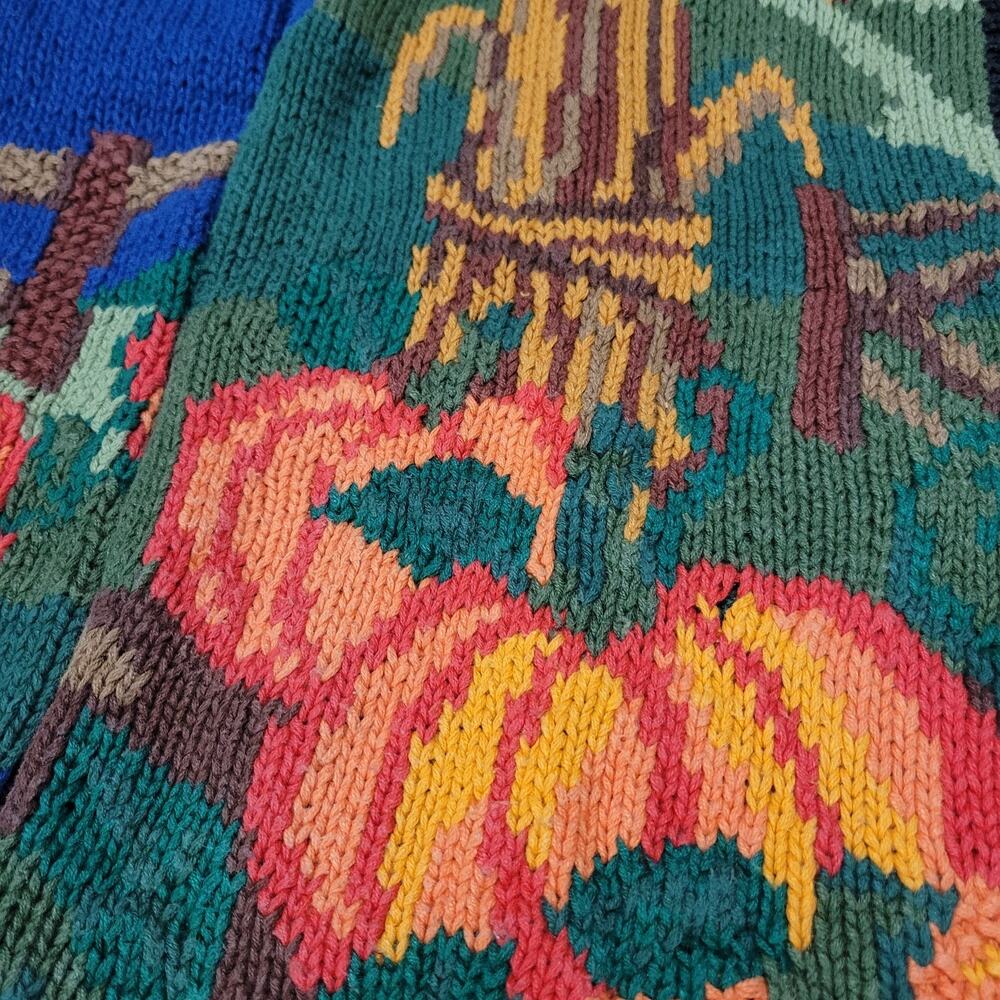 Vintage Alexandra Bartlett Eagle Eye Thanksgiving Holiday Cardigan Sweater 2X - Picture 6 of 15